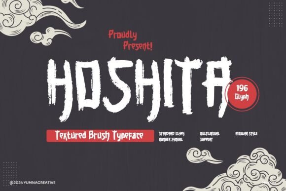 Hoshita: A Textured Brush Font for Editorial Design